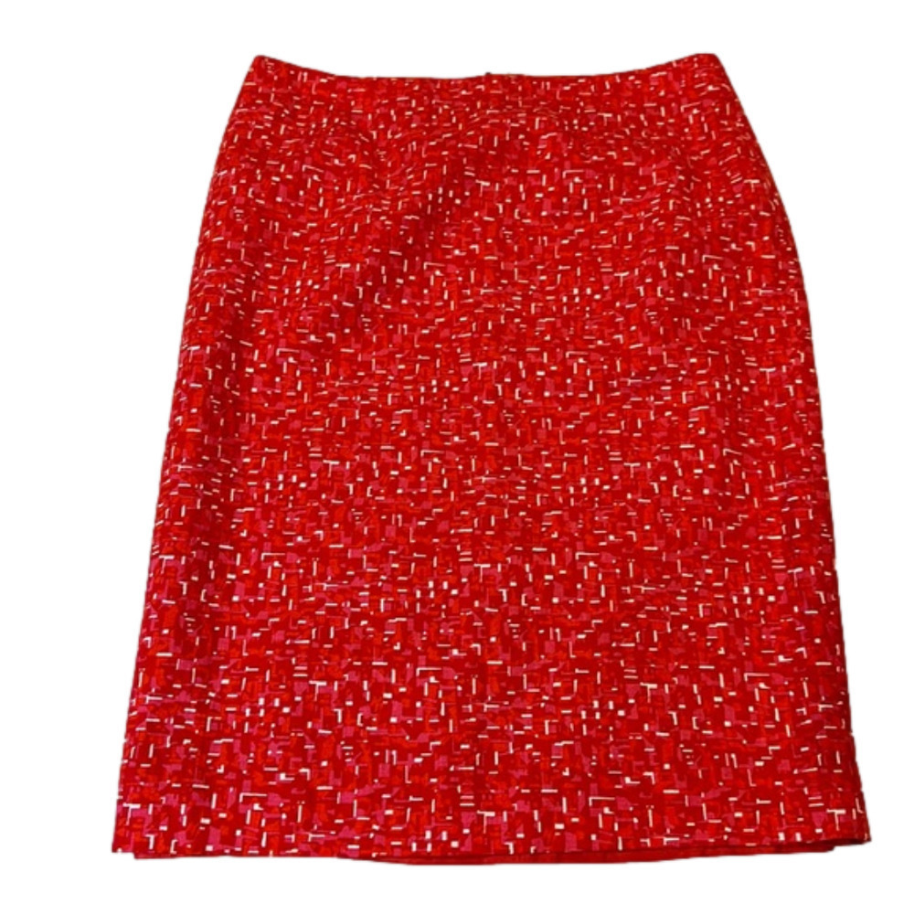 Sharagano Red Tweed Pencil Skirt